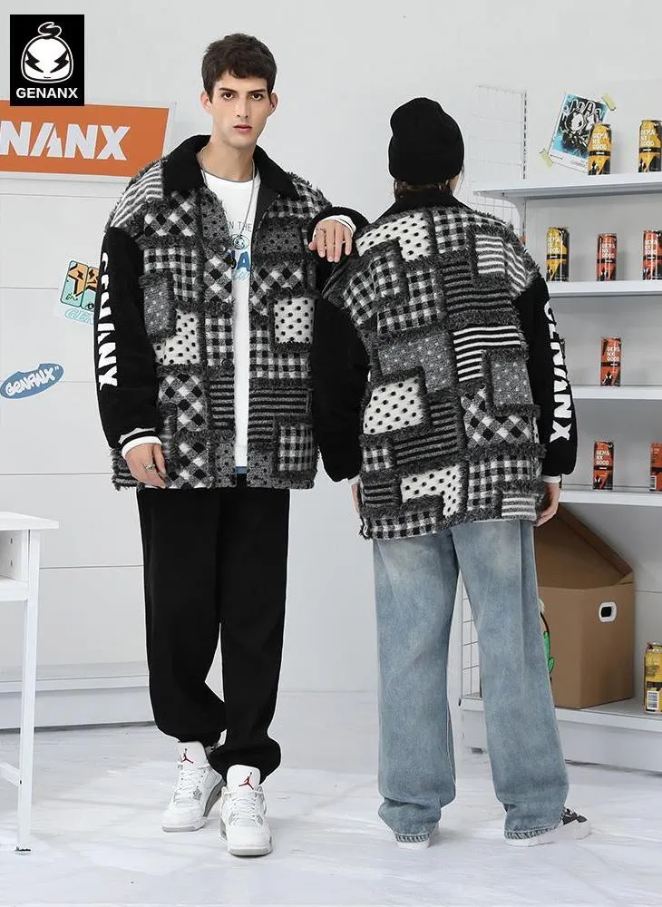 Vintage Plaid Raw Edge Fleece Jacket