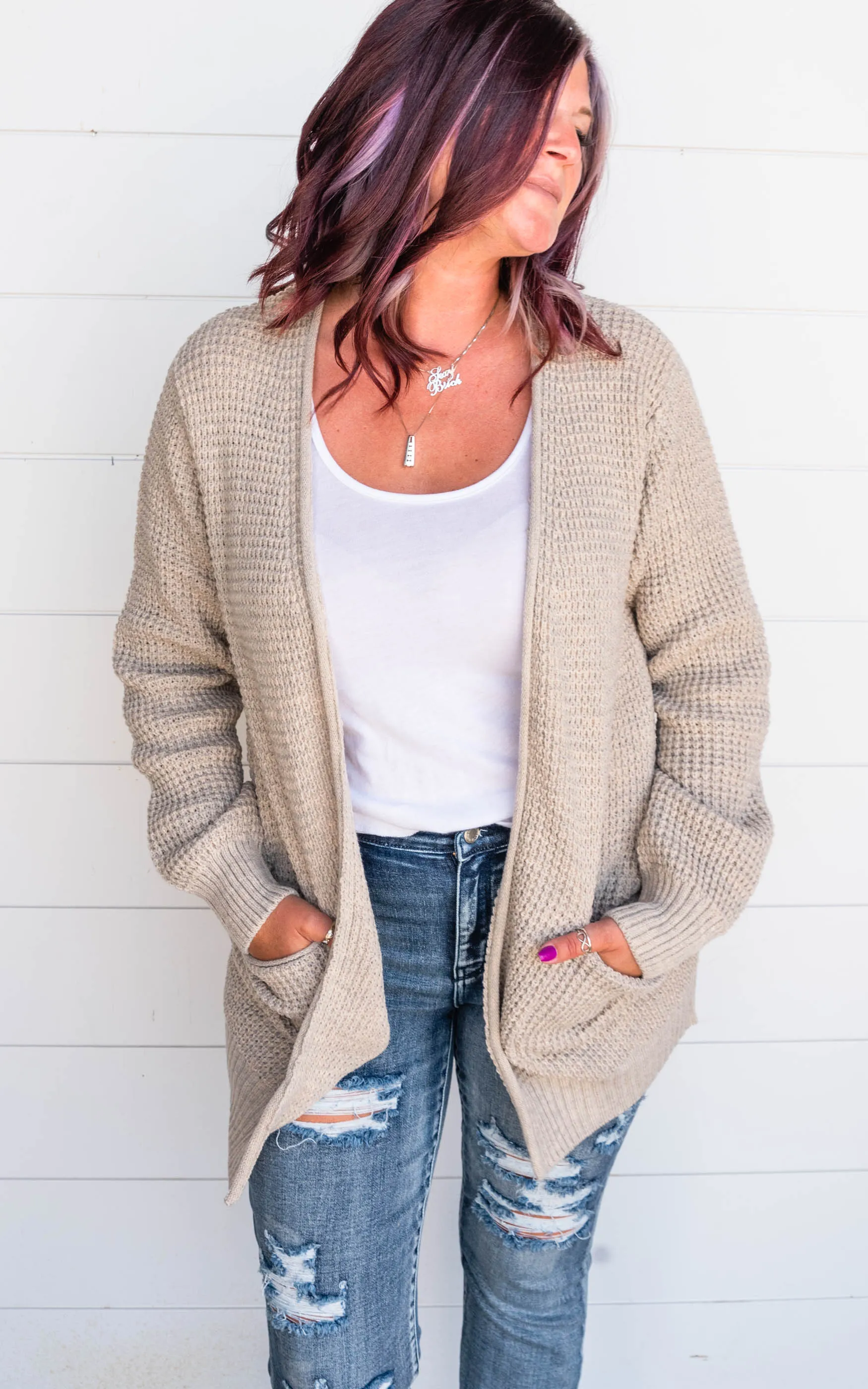 Waffle Knit Cardigan - Part 1 - Final Sale