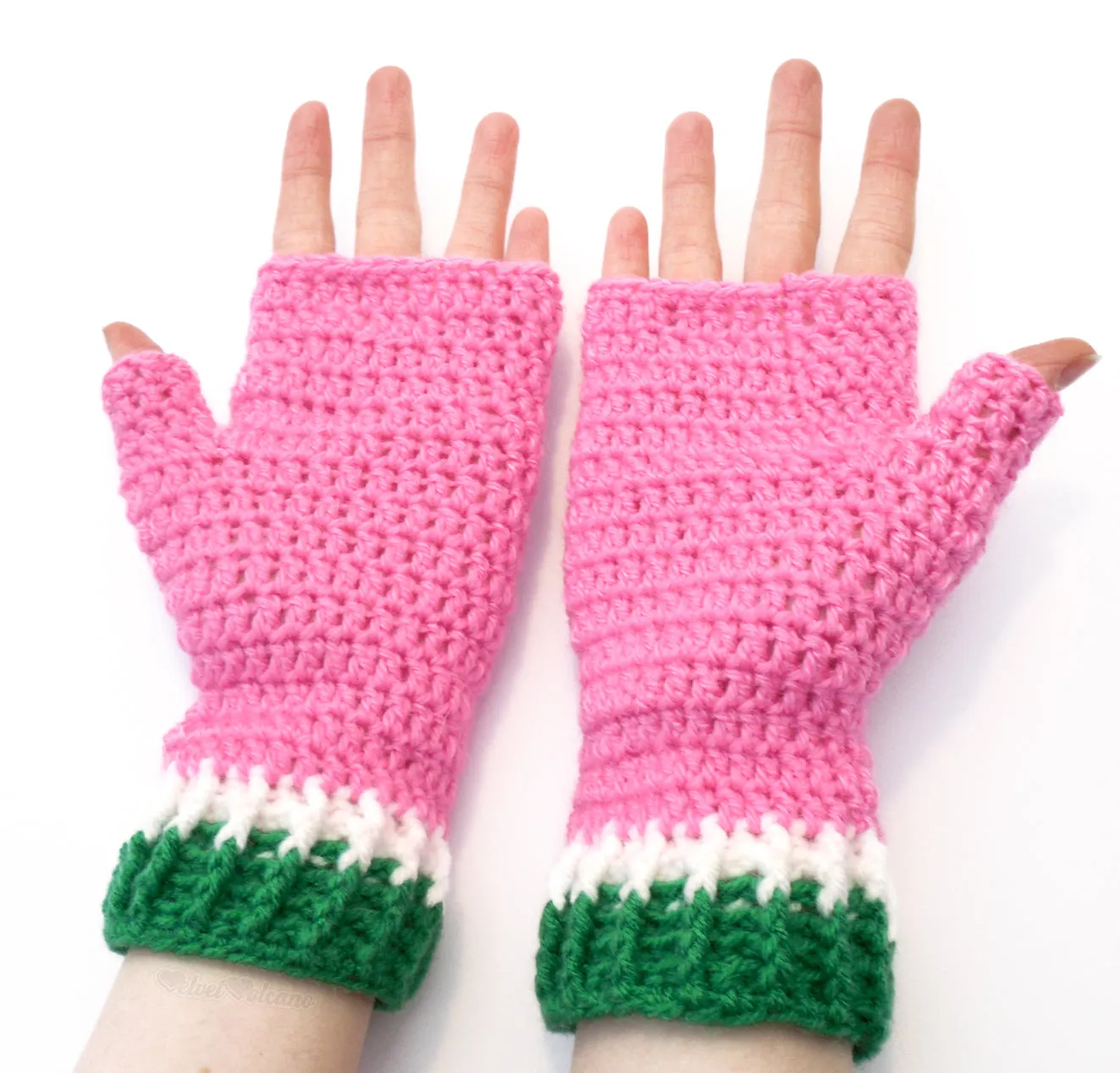 Watermelon Fingerless Gloves (Custom Colour)