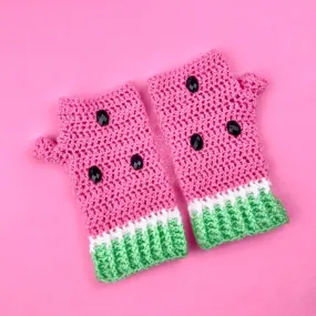 Watermelon Fingerless Gloves (Custom Colour)