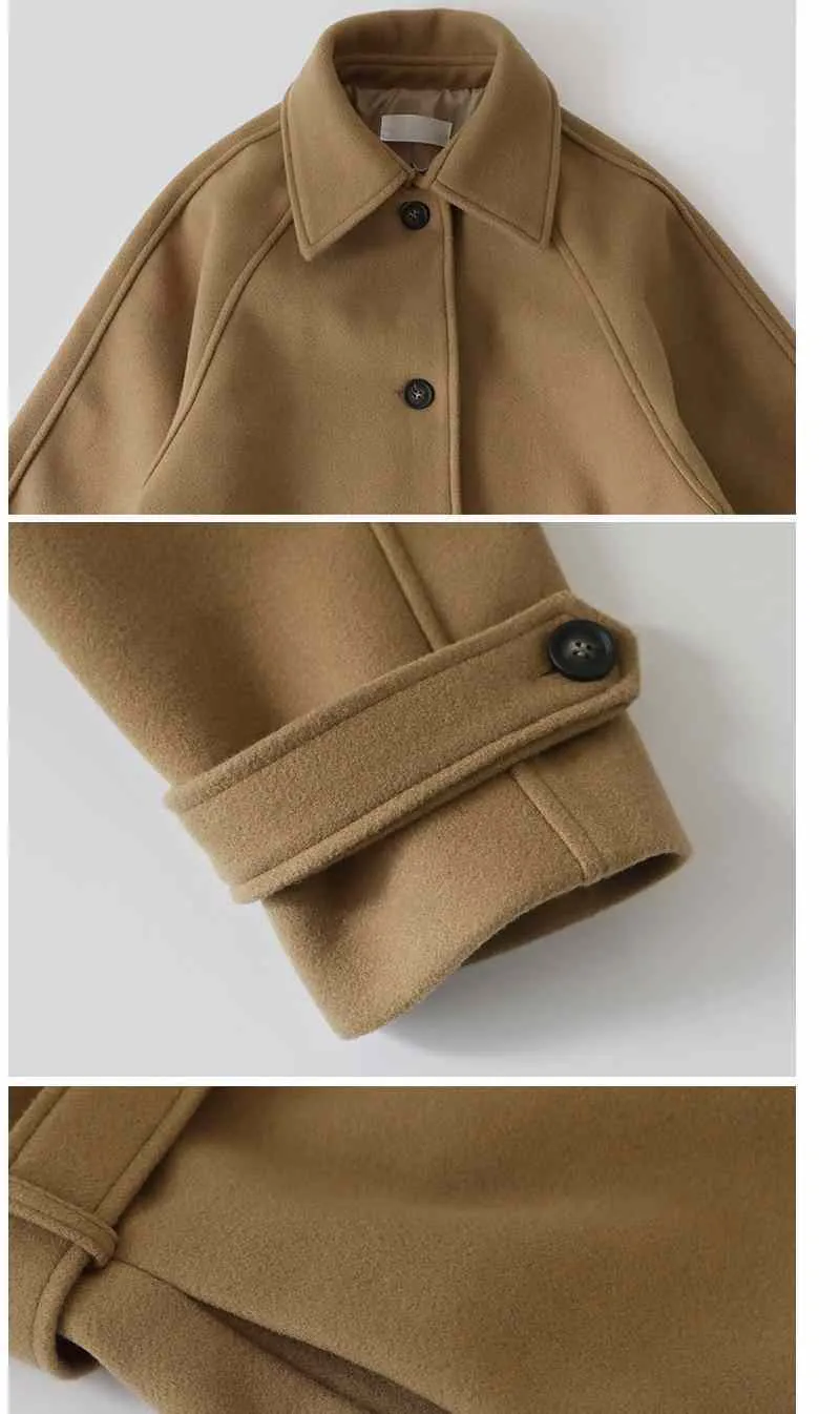 Wjczt Cotton Padded Thickened Winter Latest Korean Version Long Loose and Thin Wool Coat Women Autumn Woolen Coat Winter Clothing