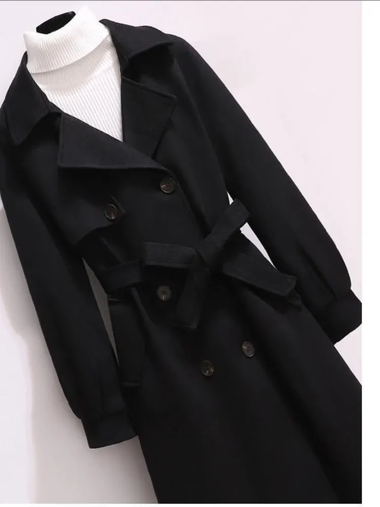 Wjczt Long Cotton Padded Woolen Coat Women's New Autumn and Winter Temperament High-end Woolen Coat Winter Women Coat Warm 2022 Coats