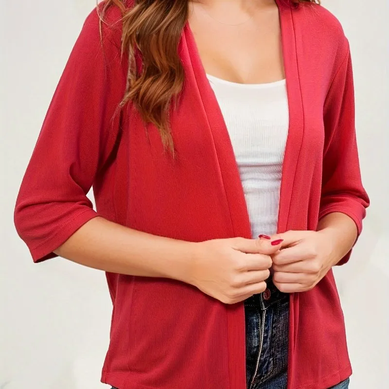 Womens Plus Size Open Front Thin Cardigan for Every Occasion