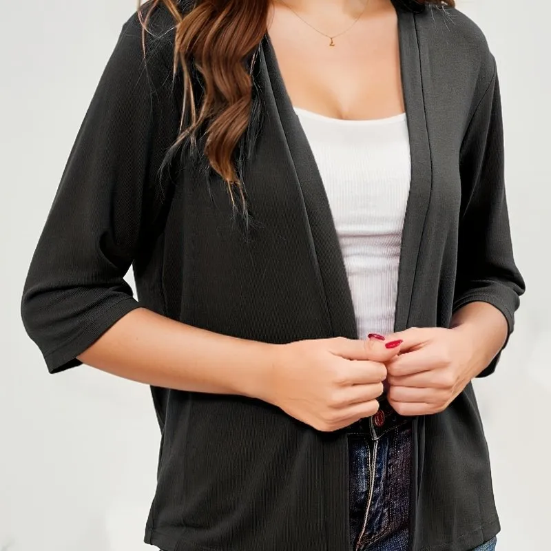 Womens Plus Size Open Front Thin Cardigan for Every Occasion