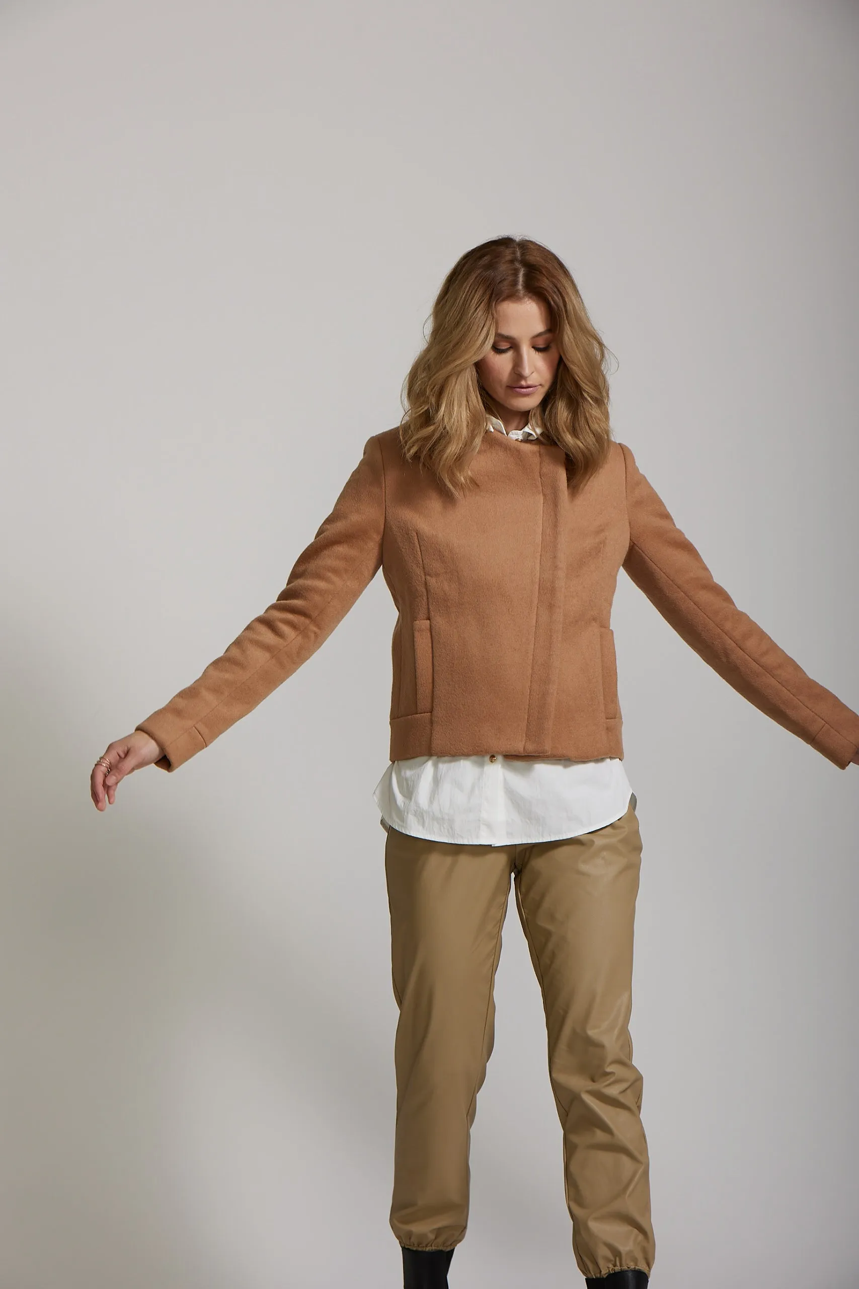 Zip Coat - Camel